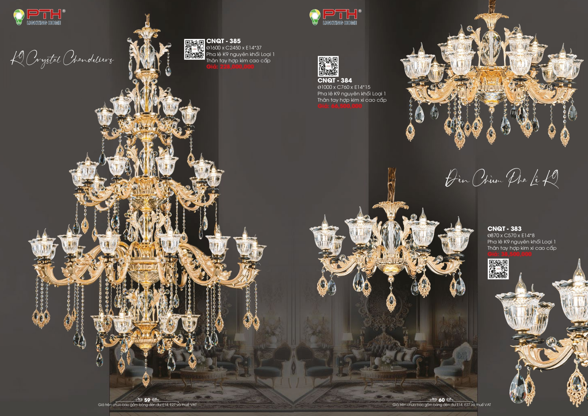 Bảng giá đèn trang trí PTH Lighting Home 2026